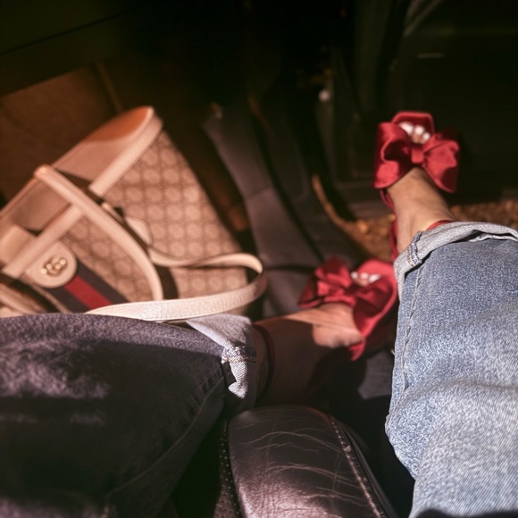 ❤️ Red Satin Bow Heels – Size 6 | Prom • Date Night • Special Occasion ❤️ - Picture 7 of 7